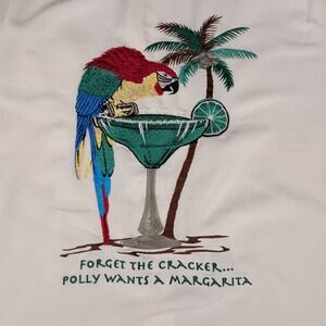 Caribbean XL Embroidered Parrot Mens Button Down Shirt